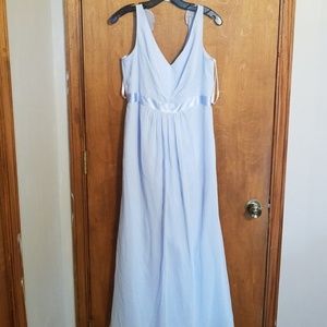 David's Bridal Ice Blue Bridesmaid Dress